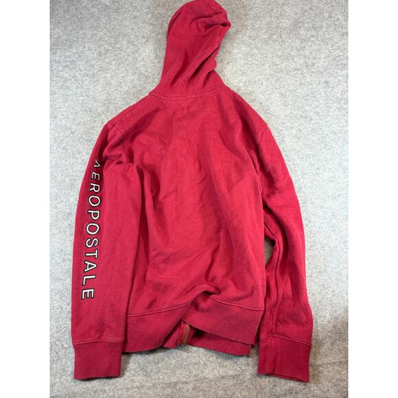 Aeropostale NYC Zip Up Hoodie Womens Large Red Sweatshirt Streetwear Casual - Picture 5 of 5